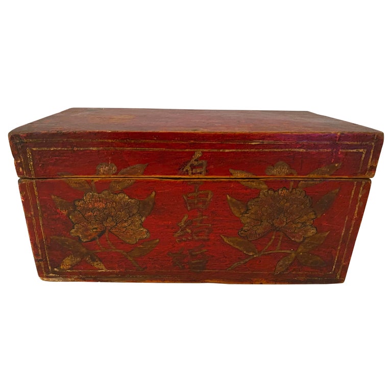 Antique Chinese Wedding Jewelry Box For Sale