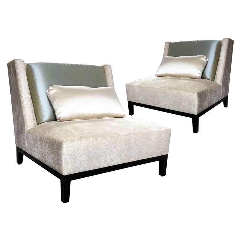 Christian Liaigre for Holly Hunt Latin Lounge Chair Pair, Beige, France, 2016 For Sale