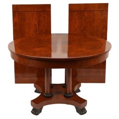 20th-C. Empire Style Dining / Center Table by Baker Furniture-2 Leaves