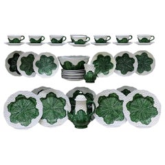 Italian Mottahedeh Cauliflower Majolica Cabbage Leaf Set - Plates, Pitcher ,Bowl