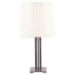Vintage Mid-Century Danish Table Lamp in Brass with Le Klint Shade, 1950s