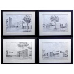 Six Signed and Dated Architectural Drawings, Italy, '40-'50