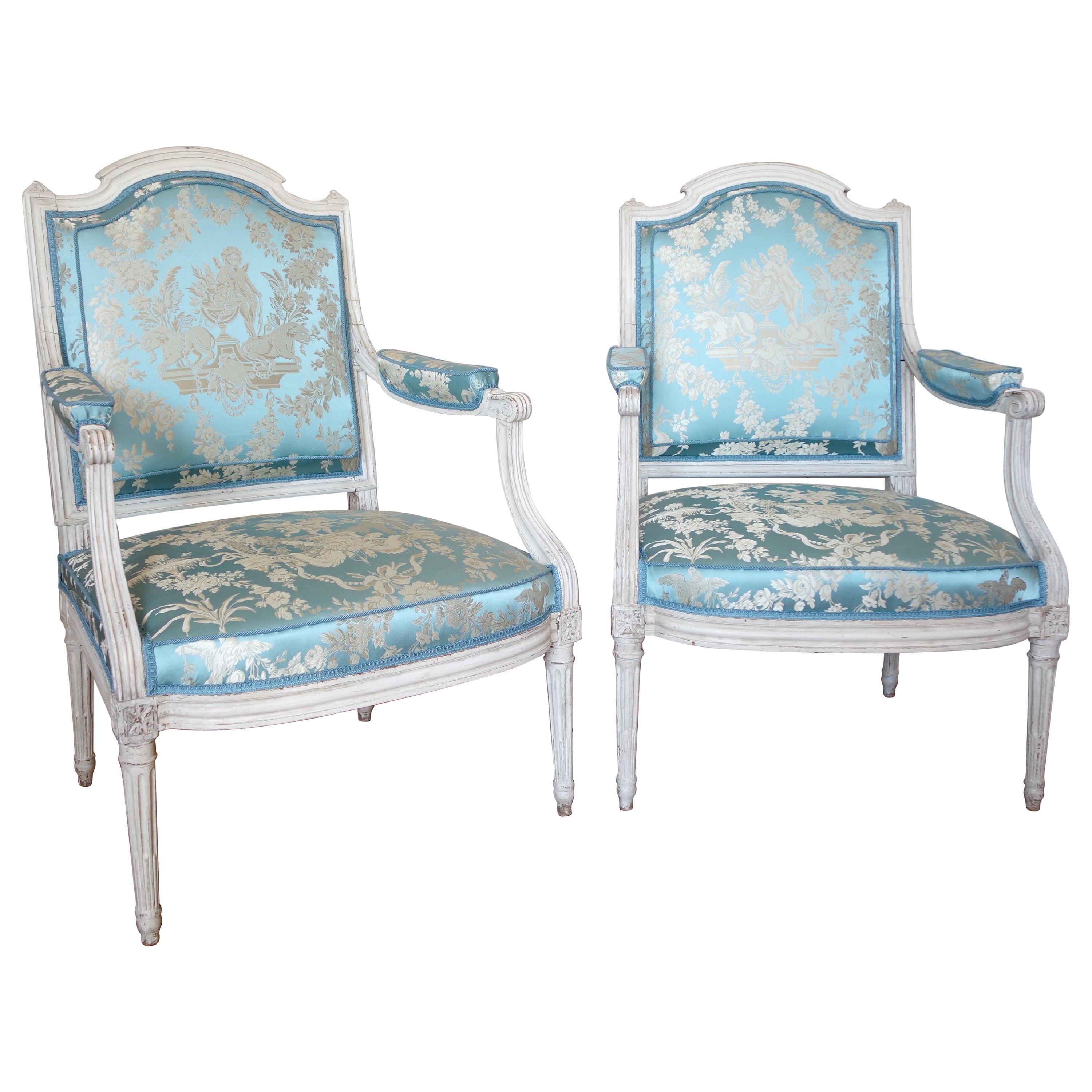 Pair of Louis XVI Armchairs by Jean Baptiste Boulard, 18th Century