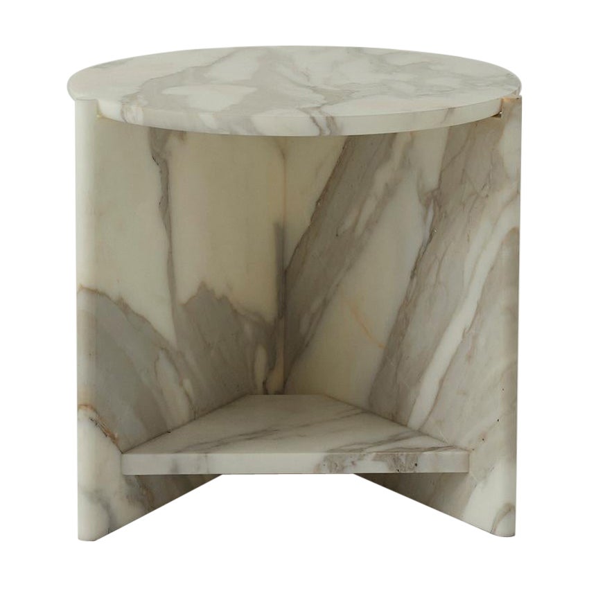 Portsea Side Table by Daniel Boddam, Calacatta Marble For Sale
