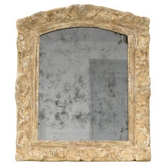 Antique French 17th Century Louis XIV Silver Leaf Wall Mirror