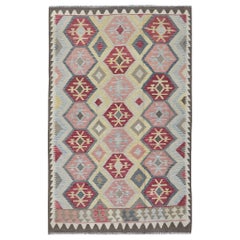 Mehraban - Kilim à tissage plat de style vintage en teinture naturelle, à motif tribal