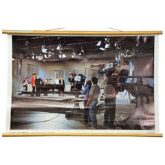 View into a 1970s Television Studio Vintage Mural Rollable Wall Chart
