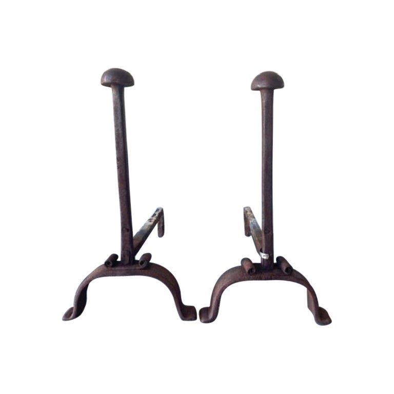 Pair of Antique Andirons, FA-1224 For Sale