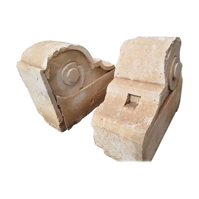 Antique Pair of Large Limestone Corbels, GE0102 For Sale at 1stDibs