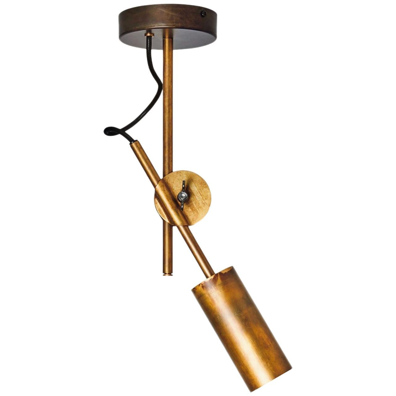 Johan Carpner Stav Spot 1 Brass Ceiling Lamp by Konsthantverk For Sale