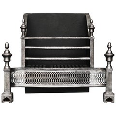 Antique Polished Cast Iron Firegrate in the Georgian Style