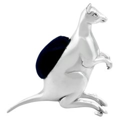 Retro Victorian Adie & Lovekin Ltd Sterling Silver Kangaroo Pin Cushion
