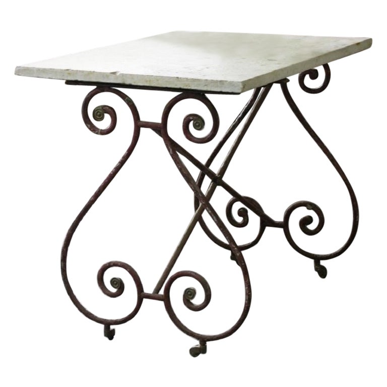 Antique Marble Top Table, FR-0226 For Sale