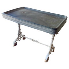 Zinc Top-Wrought Iron Base Table, FR-1174