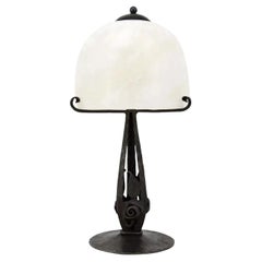 Classy French Art Deco Alabaster Table Lamp, 1920s