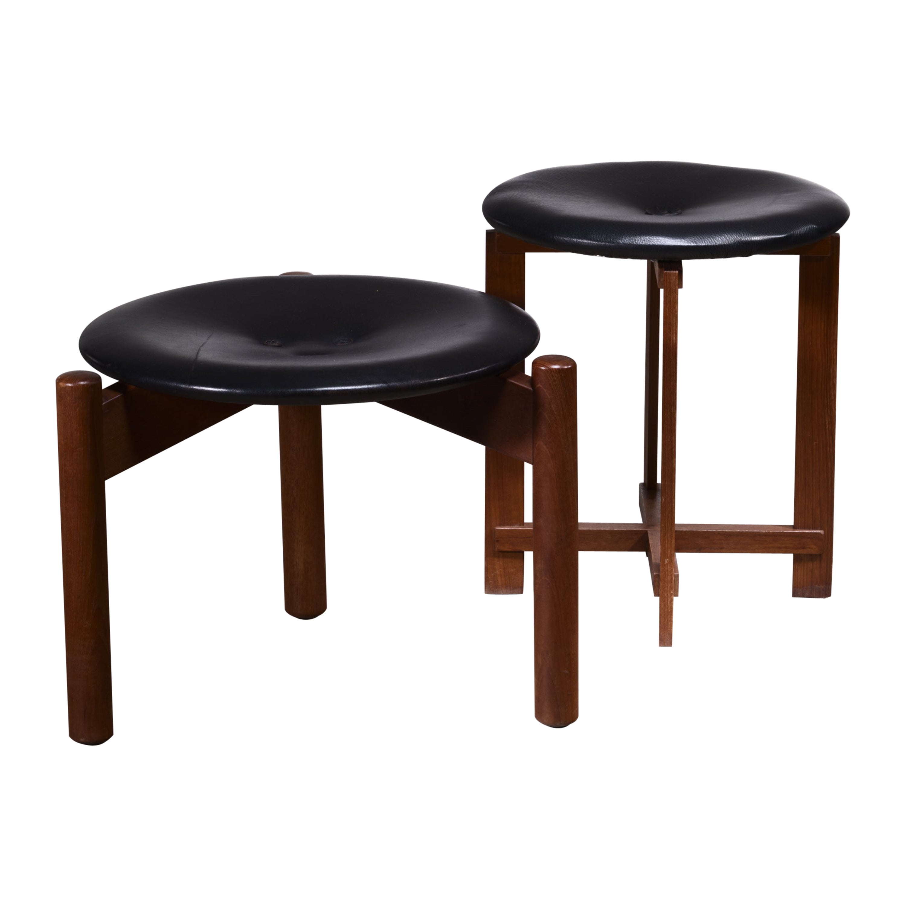 Pair of Osten & Uno Kristiansson Stools for Luxus, Sweden, 1960s For Sale