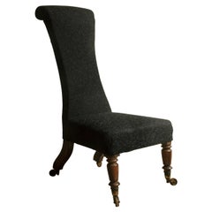 Slipper Chair with Buttoned Seat on Rosewood Legs