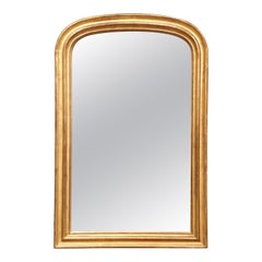 19th Century French Louis Philippe Gold Leaf Arched Wall Mirror