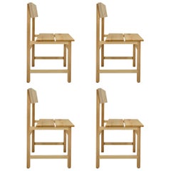 Prairie Chair, Modern Ash Wood Dining Chair, Set of 4