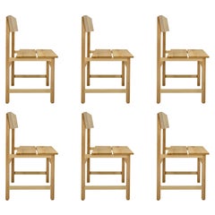 Prairie-Stuhl, moderner Esszimmerstuhl aus Eschenholz, 6er-Set