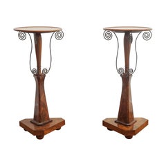 Pair of Antique Mahogany Geuridon Side Tables