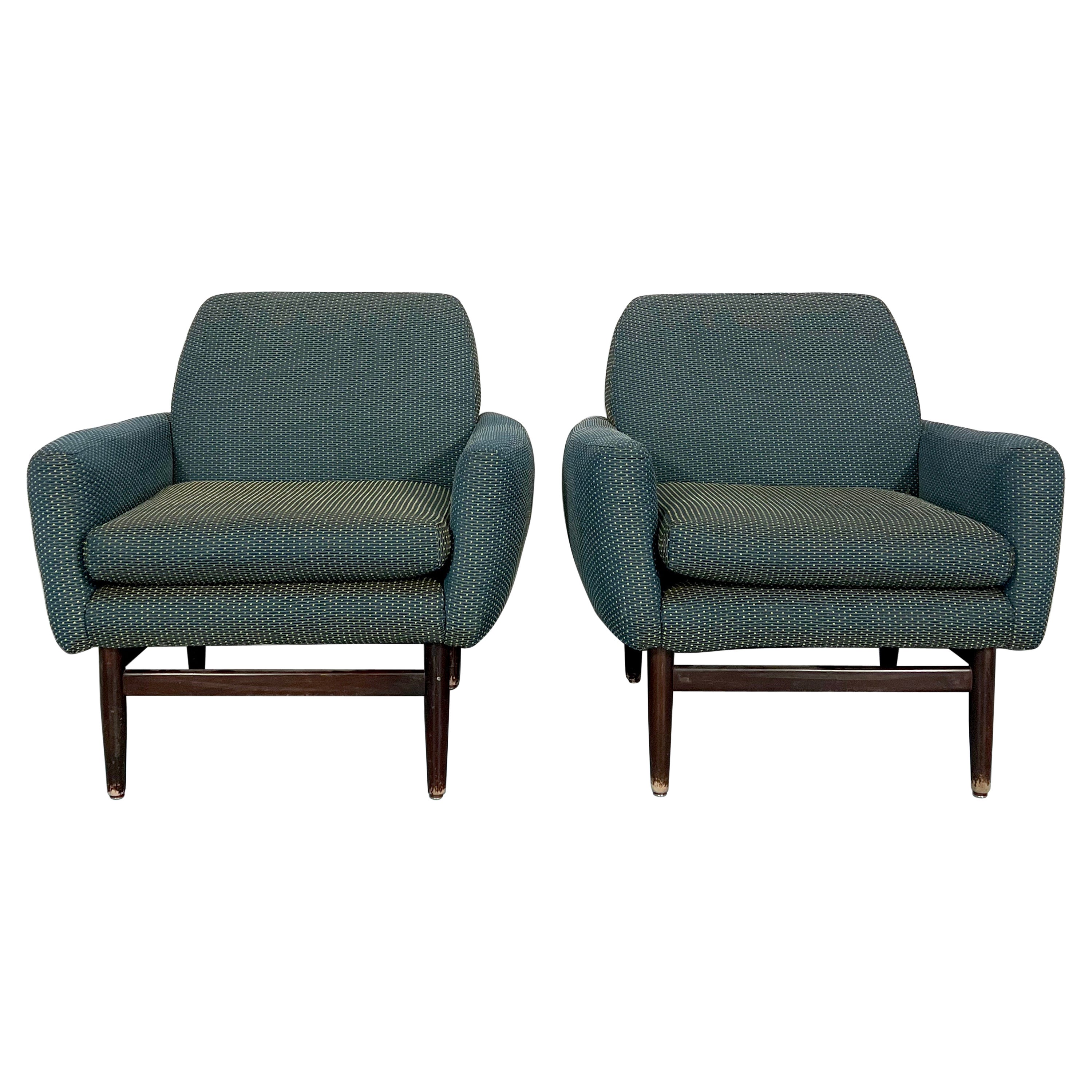 Italian Mid-century wood modern armchairs from 60s For Sale