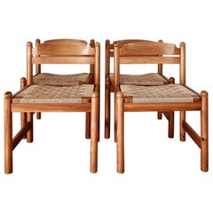 Solid Pine Dining Chairs with Beautiful Paper Cord Seats