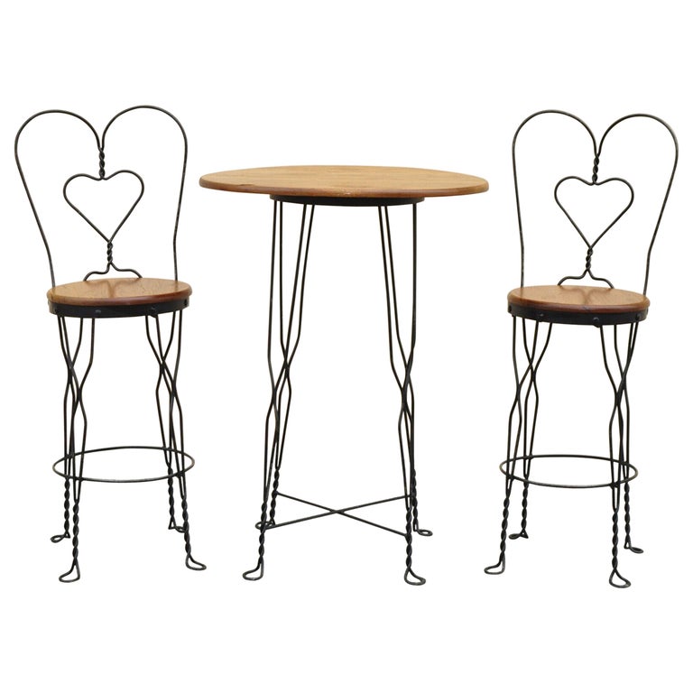 tg Ice Cream Parlor Bistro Dining Set Tall Table and Chairs Victorian