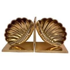 Pair Brass Seashell Nautilus Bookends