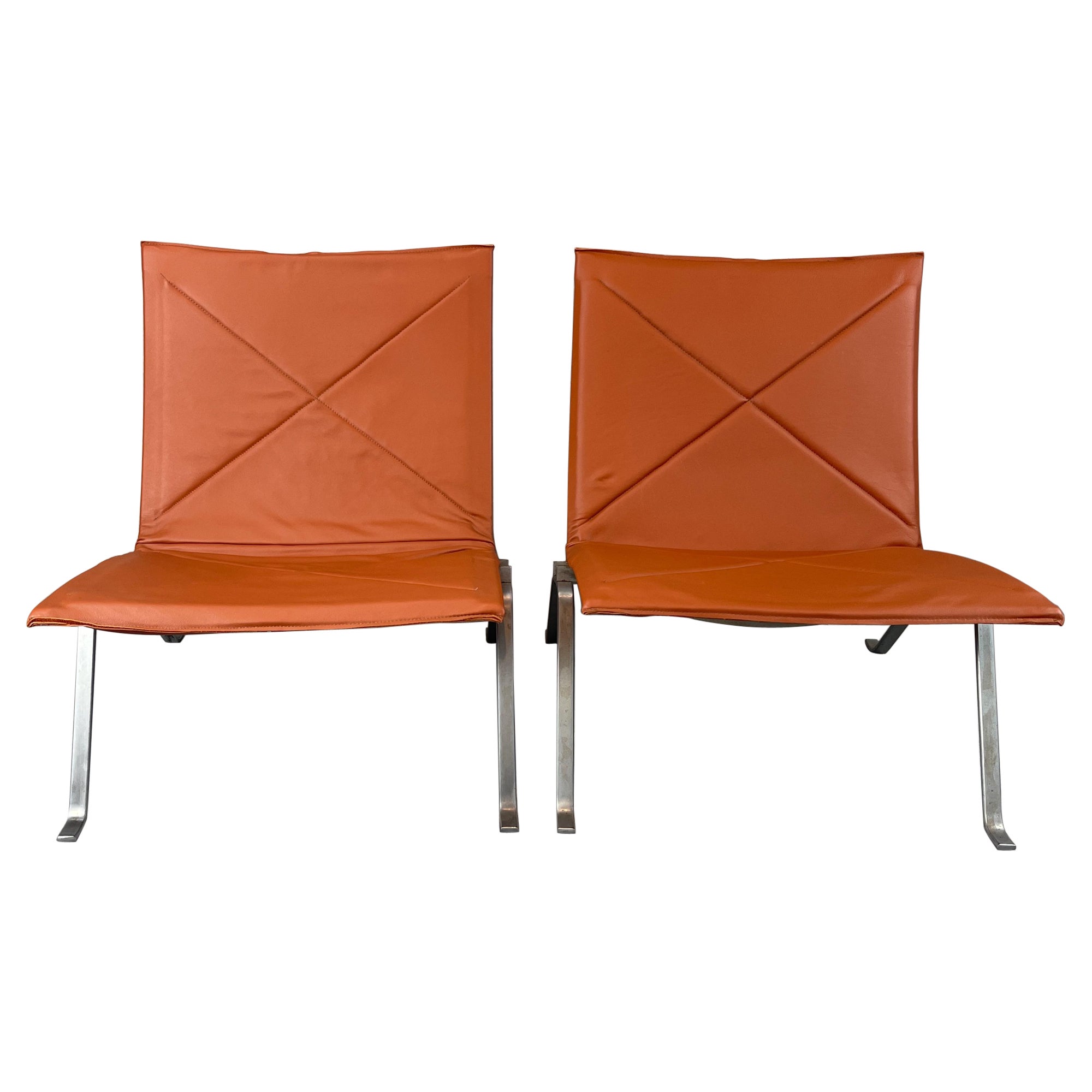 Pair of Poul Kjaerholm 1956 PK22 Lounge Chairs for E.Kold Christensen A/S