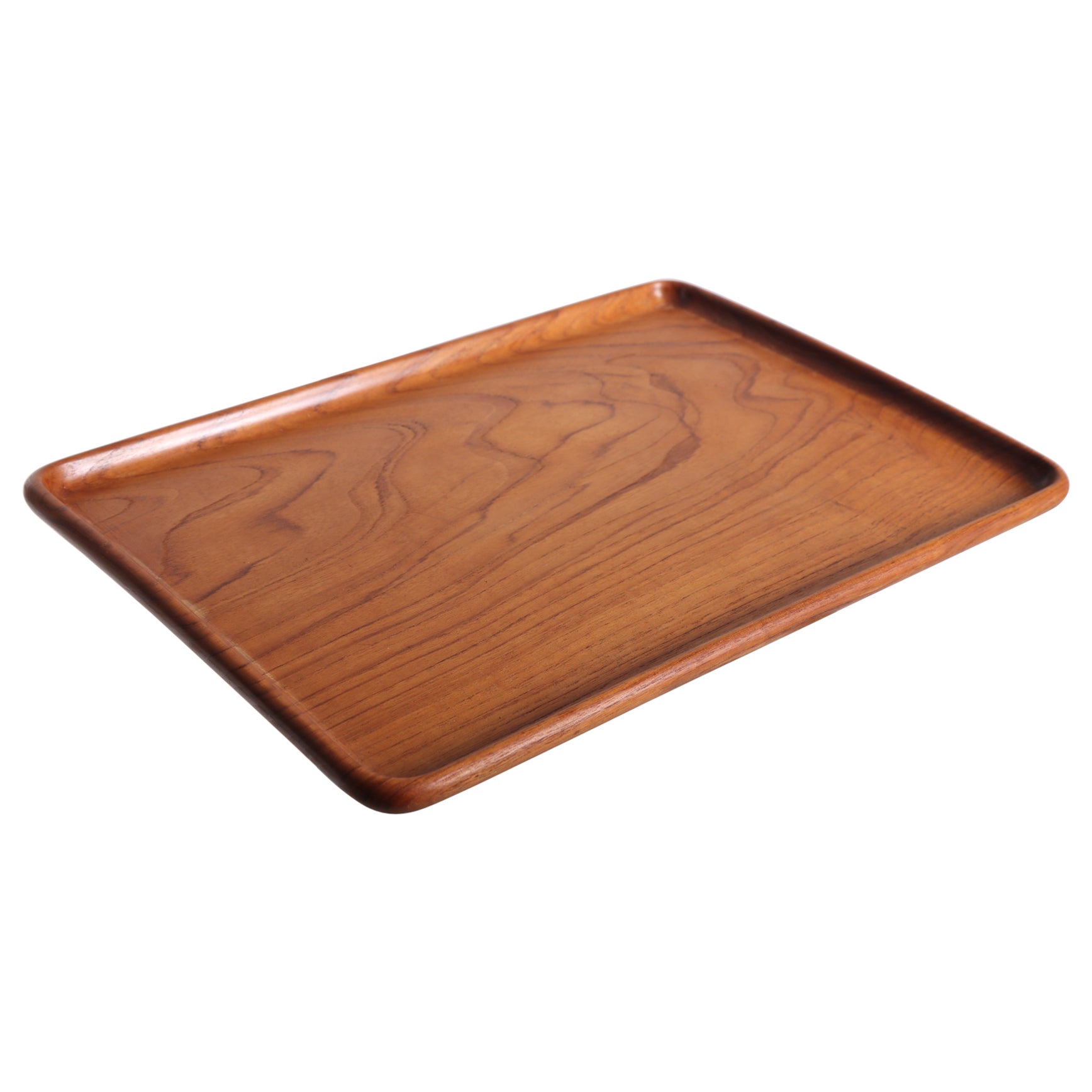 Midcentury Serving Tray in Solid Teak by Kay Bojesen, 1950s For Sale