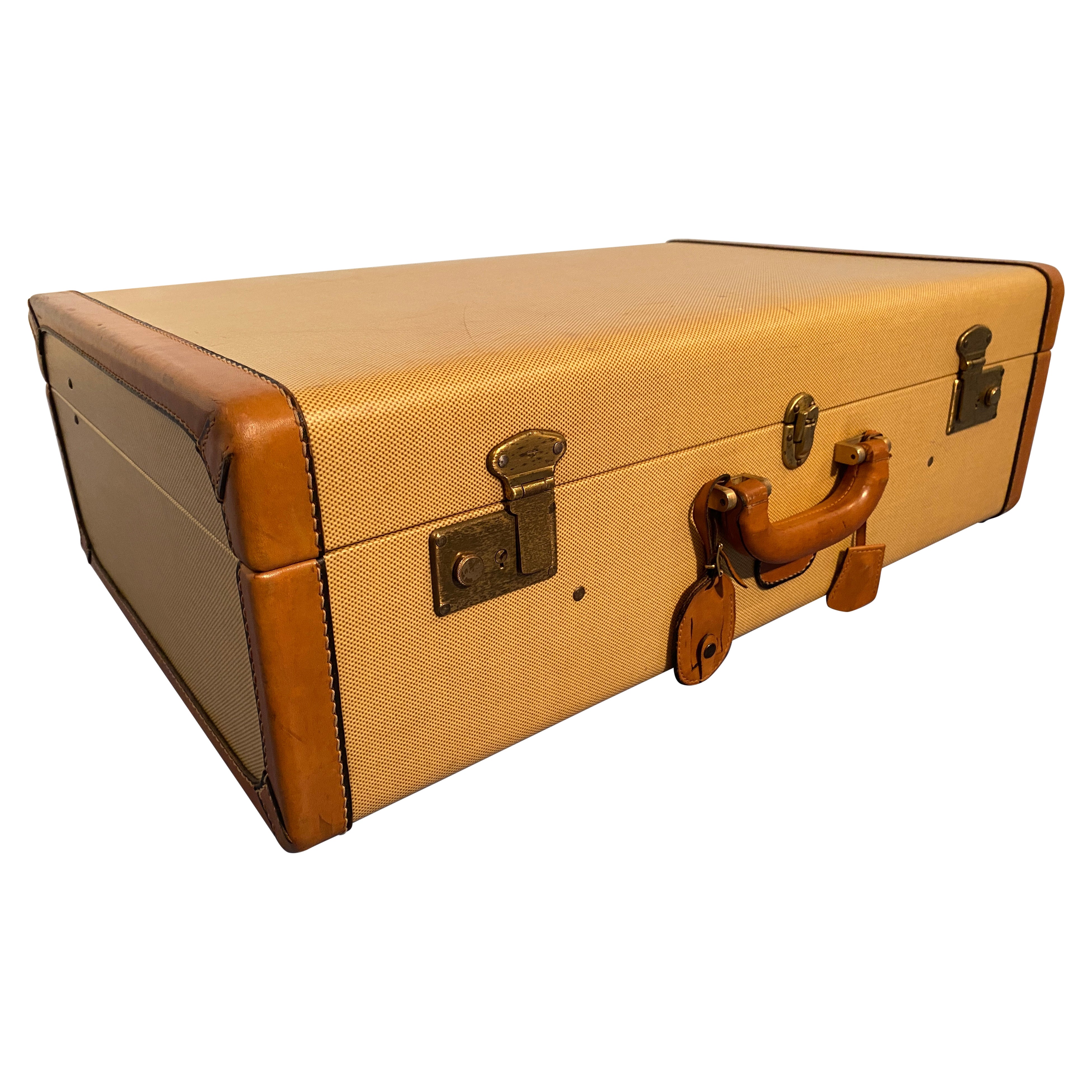 Italian Mid-Century Moder Cream Color Luggage or Suitcase, 1960