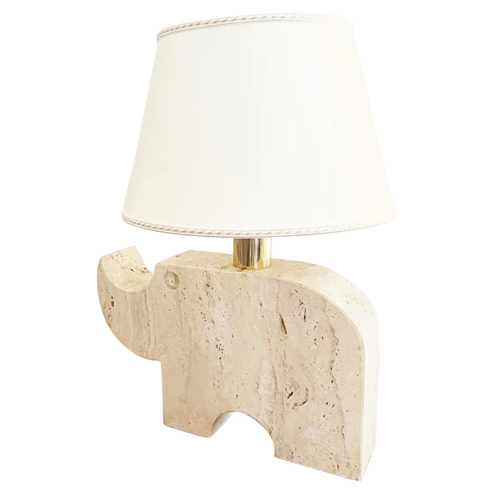 Travertine Rhinoceros Table Lamp by Fratelli Mannelli 1970 -Art-