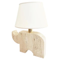 Travertine Rhinoceros Table Lamp by Fratelli Mannelli 1970 -Art-