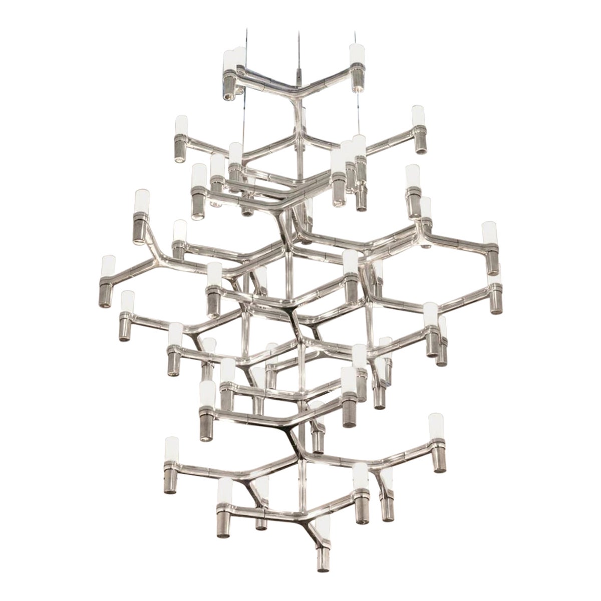 Markus Jehs & Jürgen Laub Lustre 'Crown Summa' en aluminium poli pour Nemo en vente
