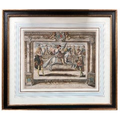 C. 1625 After Antoine de Pluvinel, "Henry IV, Mounted", Hand Colored Engraving