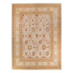 One of a Kind Hand Knotted Traditional Oriental Mogul Ivory Area Rug