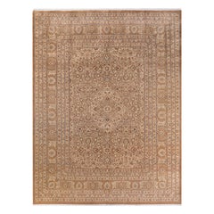 One of a Kind Hand Knotted Traditional Oriental Mogul Ivory Area Rug