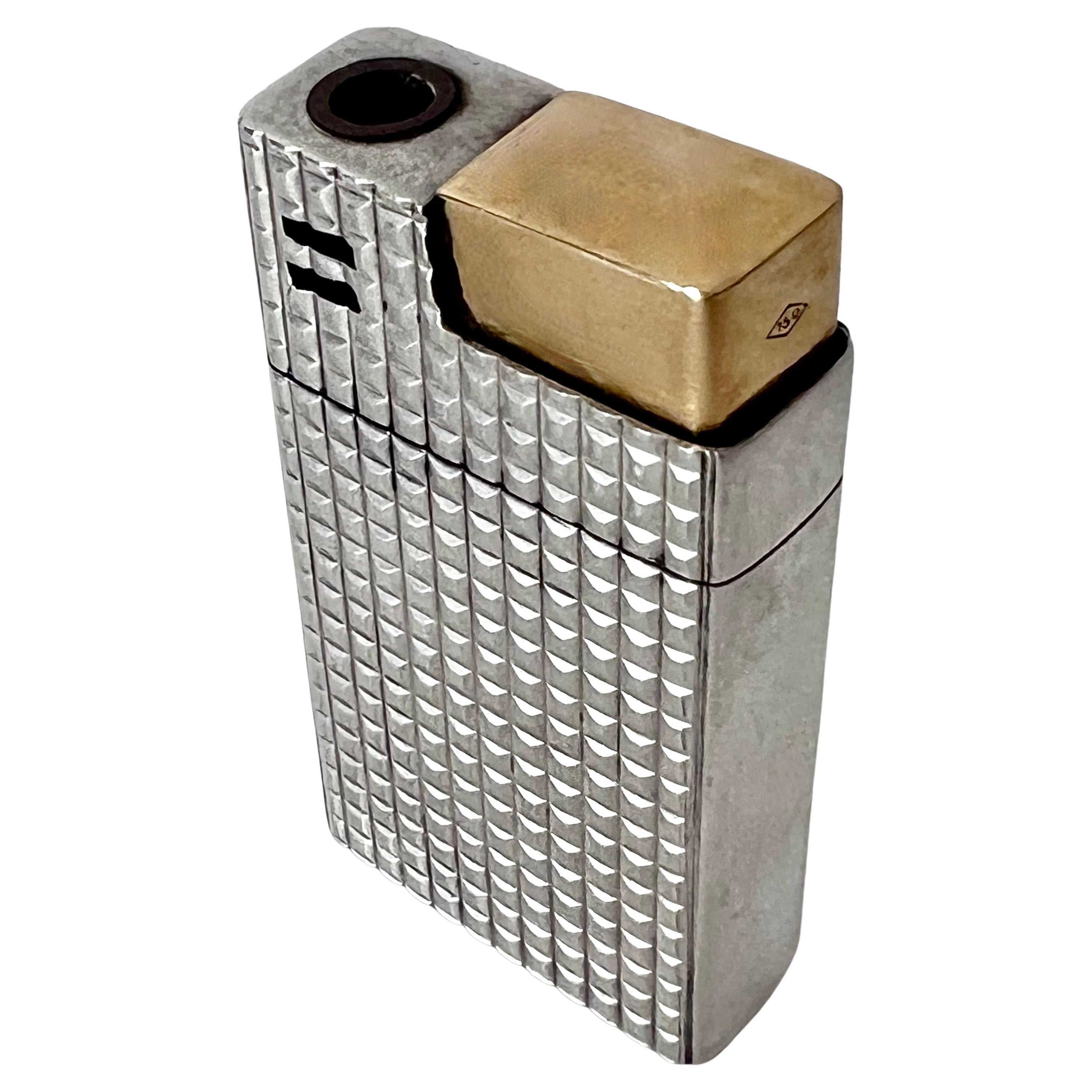 Gucci Italian Sterling Silver and 18 Karat Gold Cigarette or 420 Lighter For Sale