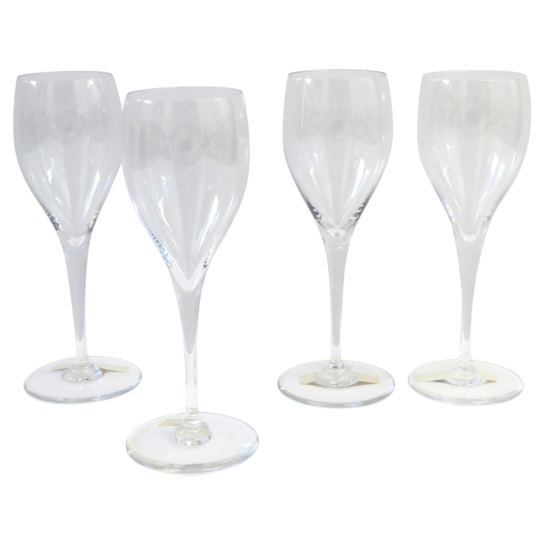 Baccarat French Crystal St Remy Cocktail or Champagne Flutes Glasses, Set of 4