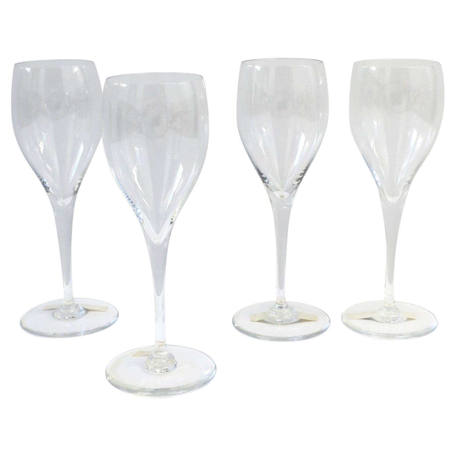 Set of Four (4) Baccarat LAGNEY Clear Crystal 5 3/4 PORT Wine Glasses  BEAUTIFUL