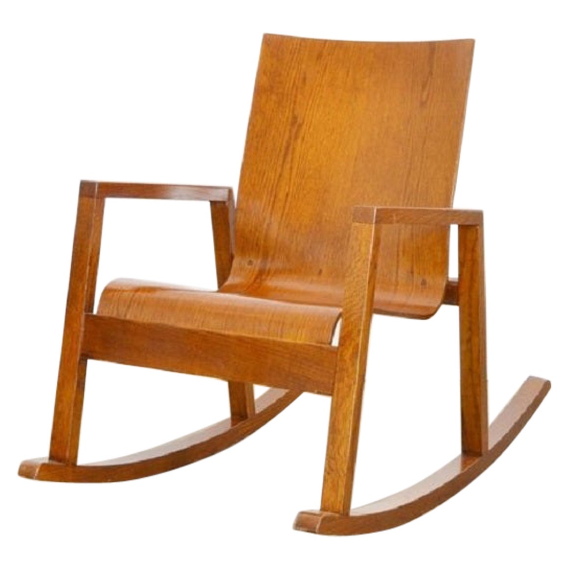 Mario Prandina 'Dondol' Rocking Chair in Oak For Sale