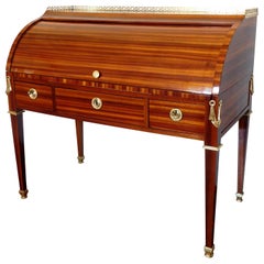 Antique Louis XVI Satinwood Roll Top Desk by Macret - Stamped - 18th Century circa 1780