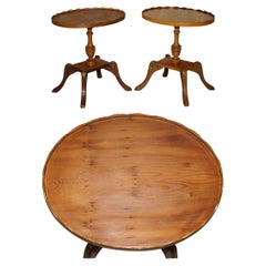 Vintage Pair of Burr Yew Wood Beresford & Hicks Side End Lamp Tables with Gallery Rail