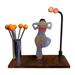 Exotic Dancer Cocktail Stick Holder, Set By Sudre