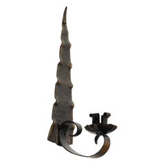 Candelabro Art Déco in rame martellato a mano, anni '20