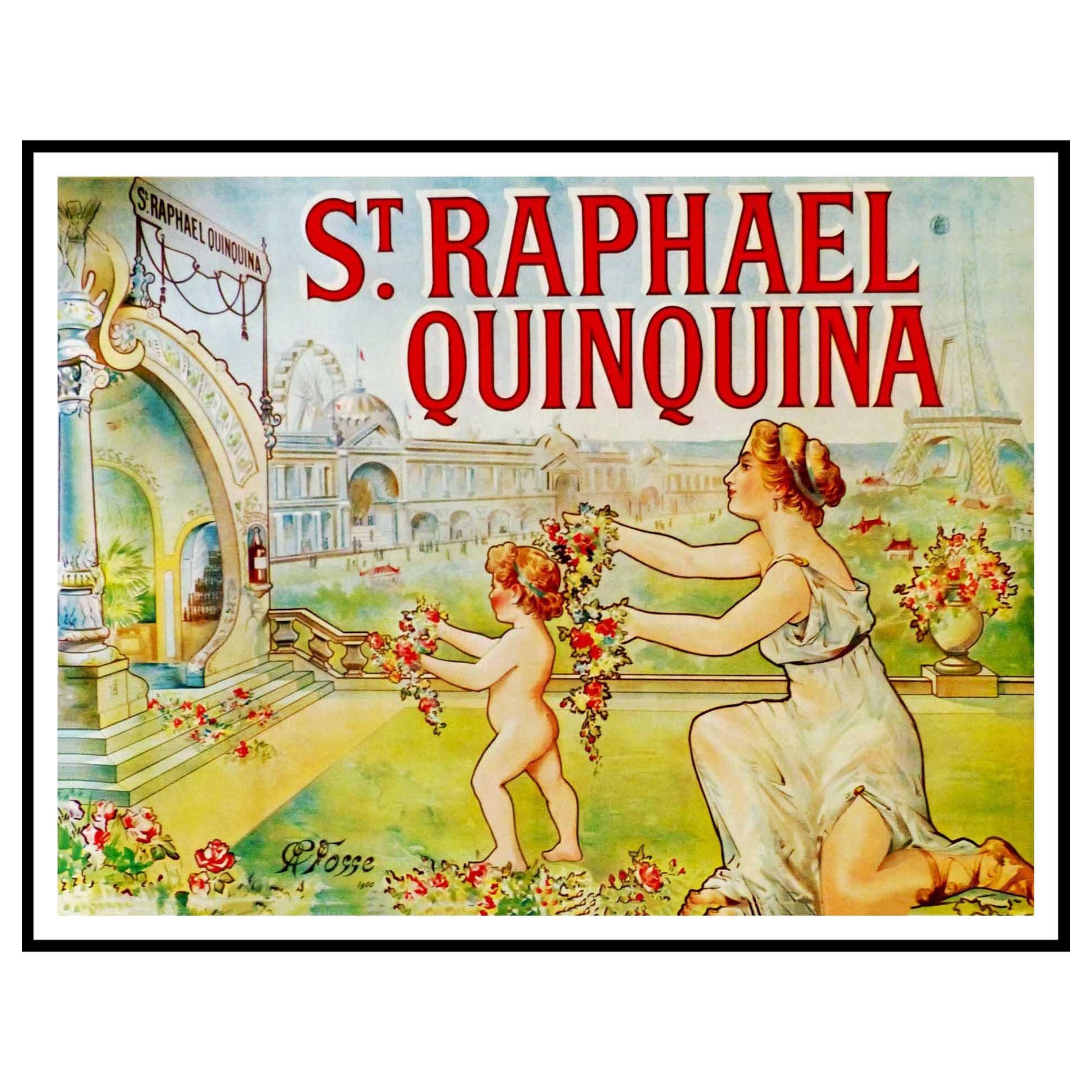 Original Vintage Poster Art Nouveau, Saint Raphael Quinquina
