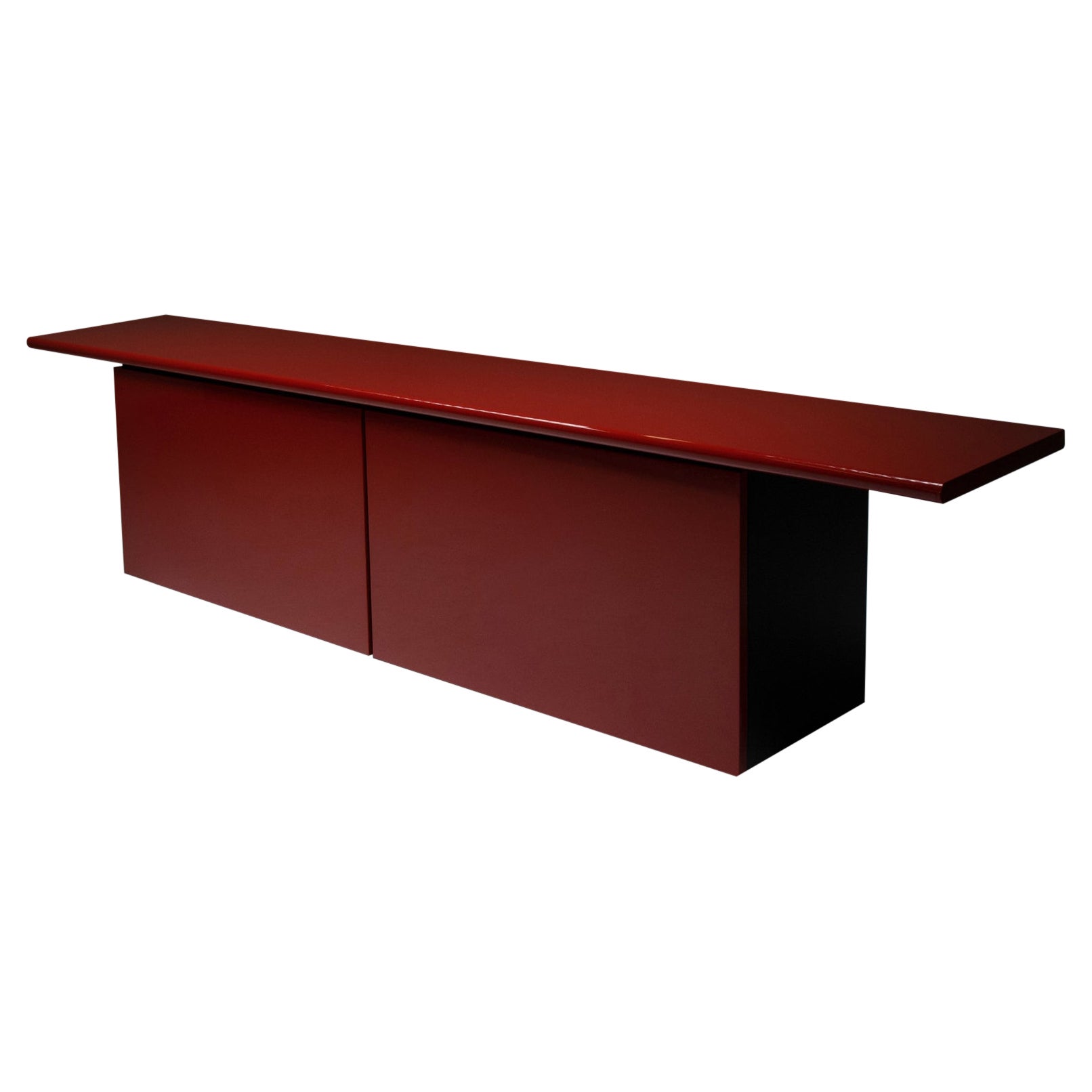 Red Lacquer Credenza by Giotto Stoppino for Acerbis, 1977