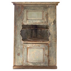 Antique Swedish Painted Corner Cabinet