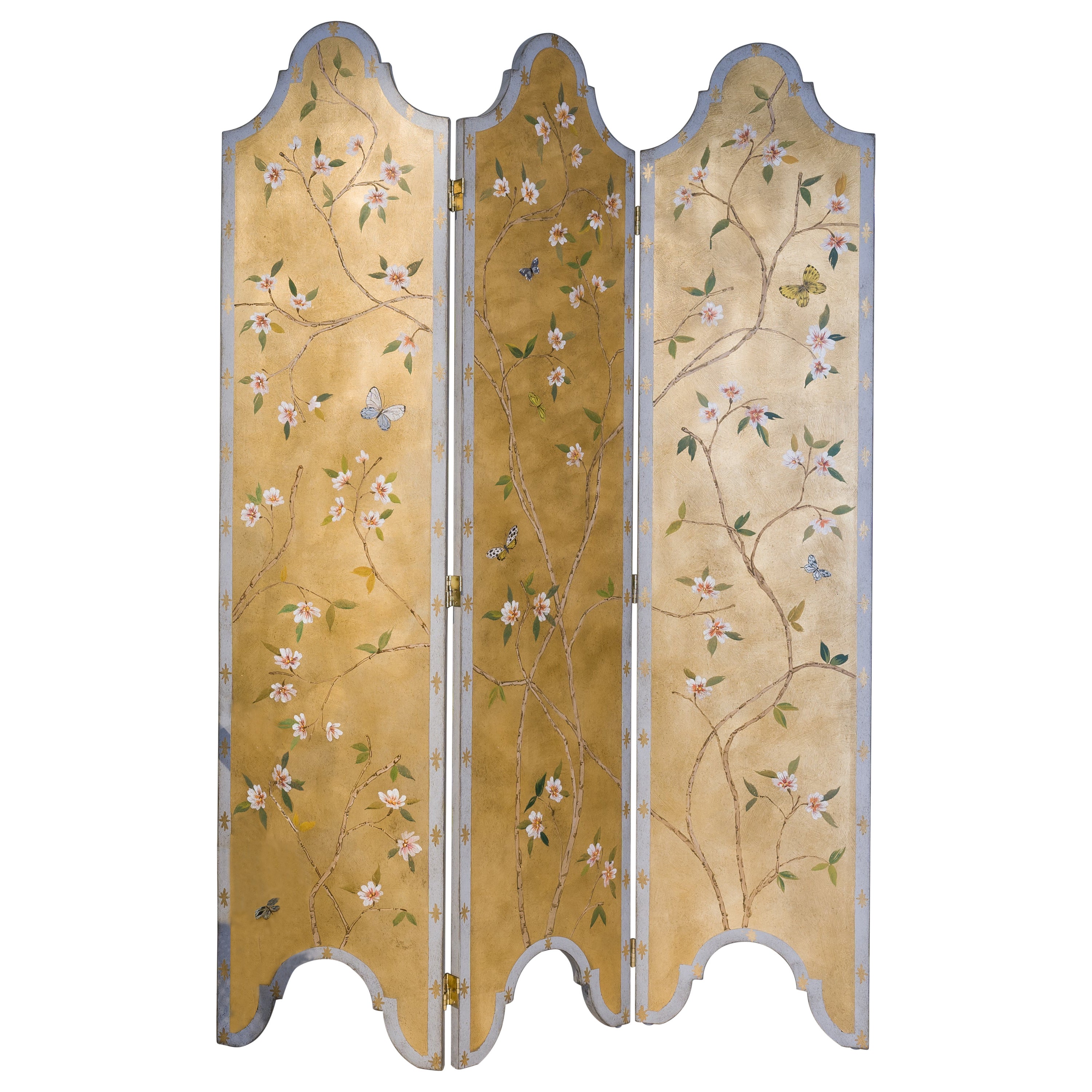 18th Century Hand-Painted Venetian Style Gold-Leaf Moro Screen with Chinoiserie For Sale